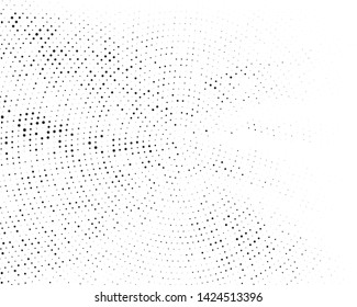 Halftone pattern. Futuristic panel. Grunge dotted backdrop with circles, dots, point of large and small scale. Design element for web banners, posters, cards, wallpapers, sites. Black and white color