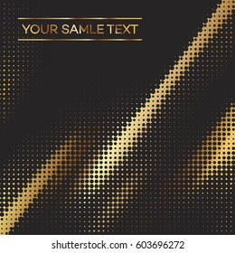 Halftone pattern gold background texture, round spot shapes, vintage or retro graphic, usable as decorative element.