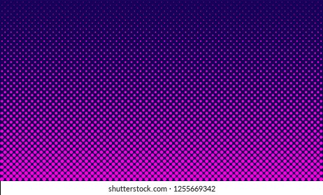 Halftone pattern. Horizontal vector illustration. Pink dots, blue halftone texture. Color halftone gradient. Pop Art blue pink comics Background. Bright neon Dots Background.