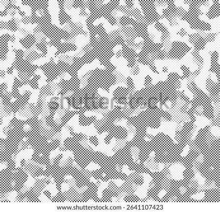 Halftone pattern of military camouflage print seamless background. Abstract dotted vector seamless print. Army camouflage for clothing or printing.