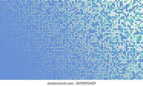 Halftone Pattern. Modern Shapes In Tech Layout. Futuristic Elements On Flat Page. 1980 Flyer. Minimalist Graphic Texture. Geometric Abstract Poster. Trendy Halftone Pattern