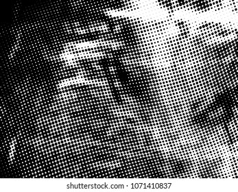 Halftone Pattern. Rough distress grunge texture background . Abstract Halftone Dots. Vector Illustration.