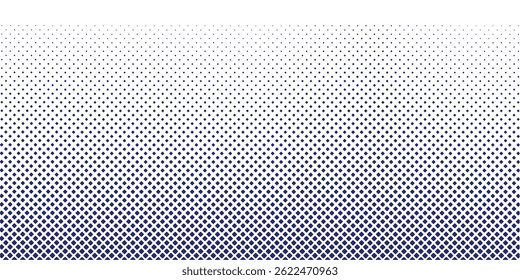 Halftone pattern with square dots creating texture for abstract design background.