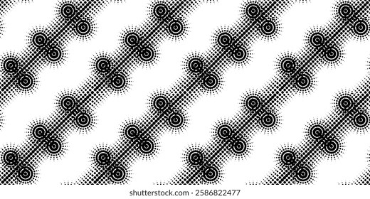 Halftone pattern stripes, seamless pattern. Vector illustration.