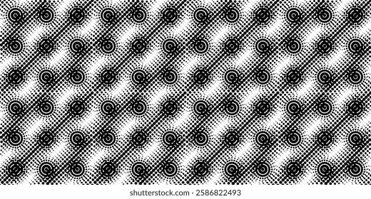 Halftone pattern stripes, seamless pattern. Vector illustration.