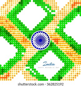 Halftone pattern tricolor Indian flag design