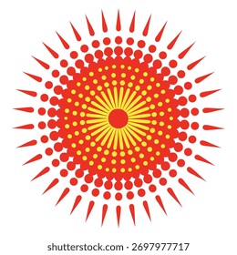 Halftone pattern vector, radial halftone background.