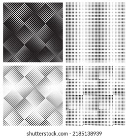 Halftone patterns. Modern vector background.