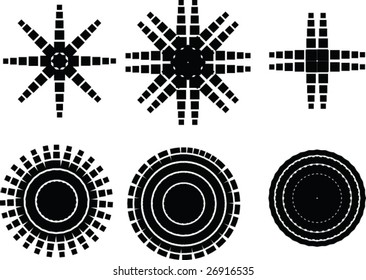 Halftone patterns - vector illustrations