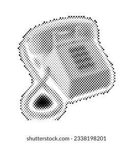 Halftone phone with handset. Dots texture. Contemporary style. Vector illustration
