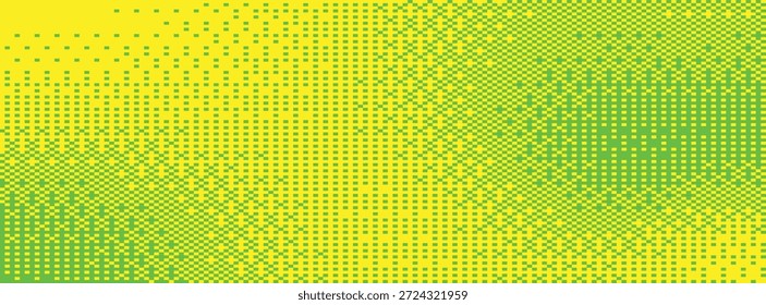 Patrón de azulejos cuadrados de tramado de píxeles de semitono. Antiguas 8-bit Game Antecedentes. Efecto de trama de mapa de bits de semitono de píxel. Azulejos aleatorios Neon Art. Ilustración vectorial