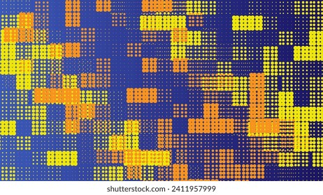 Halbmond-pixelige Tapete mit Farbverlauf-Effekten