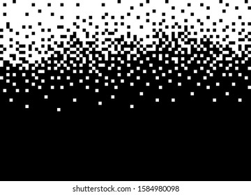 Halftone pixels dissolve. An explosion, the squares. Vector abstract illustration background.