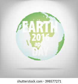 Half-tone planet to Earth Day with a cut out text