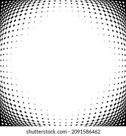 Halftone point. Fading gradient. Background from squares. Point texture of noise. Overlay effect. Reliability pattern.