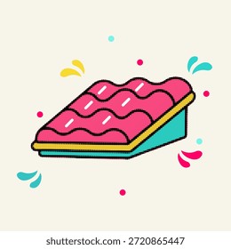 Halftone pop art dot pink corrugated metal sheet or wavy roofing material vector