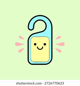 Halftone pop art dot style cute door hanger icon for privacy and hotel room signs vector illustration