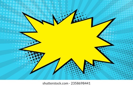 estilo de arte pop de media tonalidad dibujos animados estreno patrón de luz azul efecto de la luz azul. Tono vintage. Ilustración vectorial. banner de diseño de degradado de wow