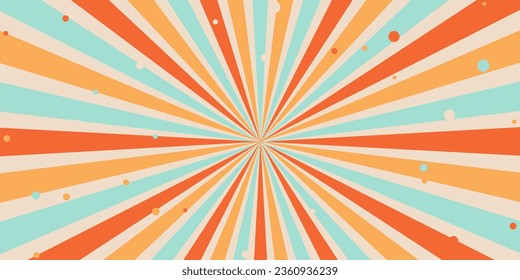Halftone Pop Art Style Star Explosion Pattern Cartoon Light Effect Background. Vintage tone color. Vector illustration. wow gradient design banner