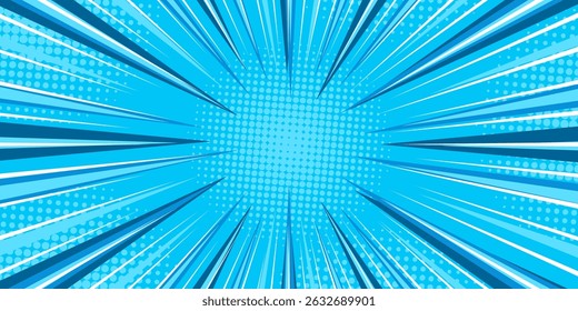 Meio-Tom Pop Art Estilo Estrela Padrão de Explosão Cartoon Fundo, Vintage Tom Efeito Luz Vetor ilustração wow banner com design gradiente
