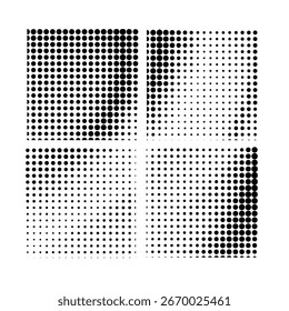 Halftone Retratos Abstractas Composición cuadrada
