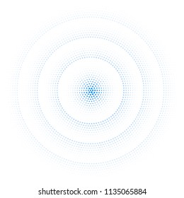 Halftone poster blue  effect. Banner blue circles. Abstract background pattern design grunge texture. Vector halftone effect. Pixel game background. Monochrome aqua vector illustration eps10