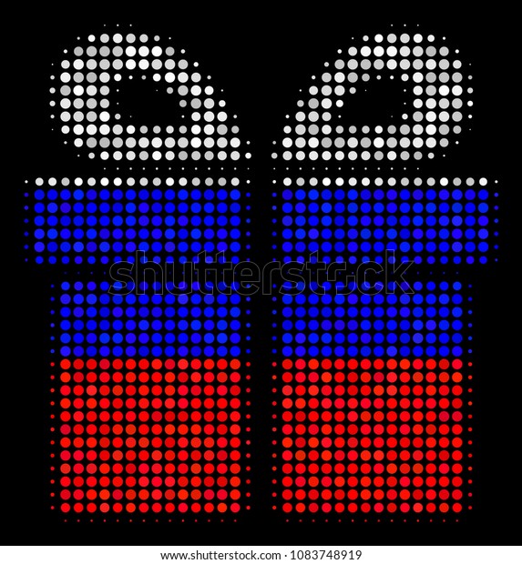 Halftone Present Pictogram Colored Russian Official Stock Vector ...