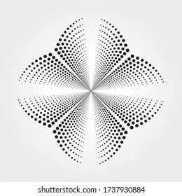 Halftone radial background. Vector dots texture retro background. Abstract halftone design element for multipurpose use.