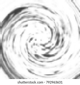 Halftone radial black and white vector pattern