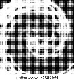 Halftone radial black and white vector pattern