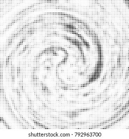 Halftone radial black and white vector pattern