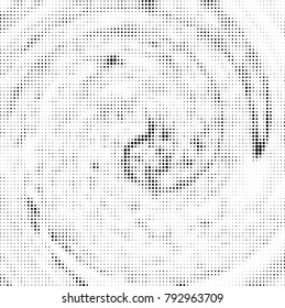 Halftone radial black and white vector pattern