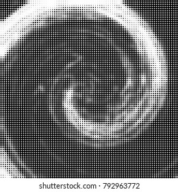 Halftone radial black and white vector pattern