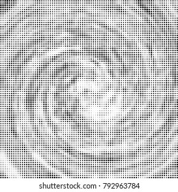 Halftone radial black and white vector pattern