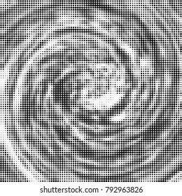 Halftone radial black and white vector pattern