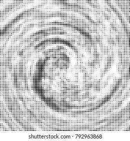 Halftone radial black and white vector pattern