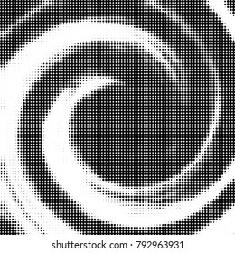 Halftone radial black and white vector pattern