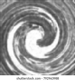 Halftone radial black and white vector pattern