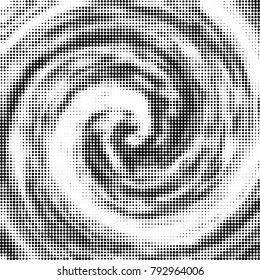 Halftone radial black and white vector pattern
