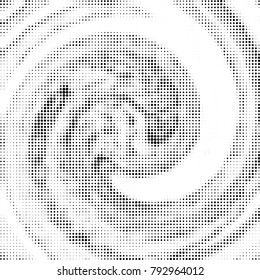 Halftone radial black and white vector pattern