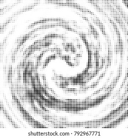 Halftone radial black and white vector pattern