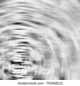 Halftone radial black and white vector pattern