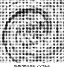 Halftone radial black and white vector pattern