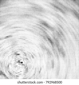 Halftone radial black and white vector pattern