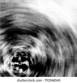 Halftone radial black and white vector pattern