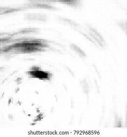 Halftone radial black and white vector pattern