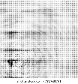 Halftone radial black and white vector pattern