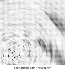 Halftone radial black and white vector pattern