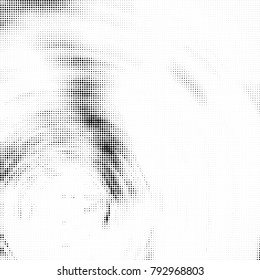 Halftone radial black and white vector pattern