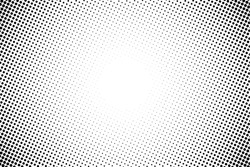 Halftone radial dot pattern fading to white center, creating dynamic contrast. ideal for abstract, modern, or vintage-themed design projects.